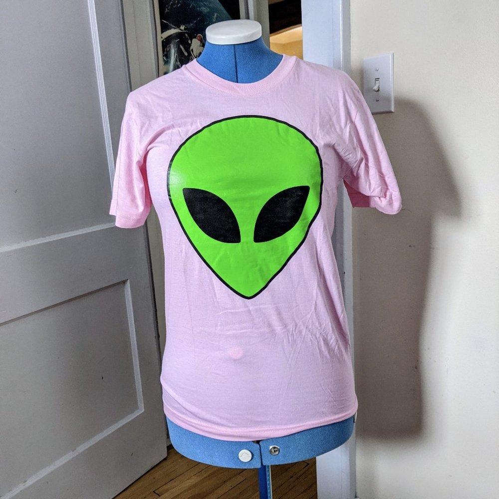 Pink American Apparel Alien T-shirt - Small